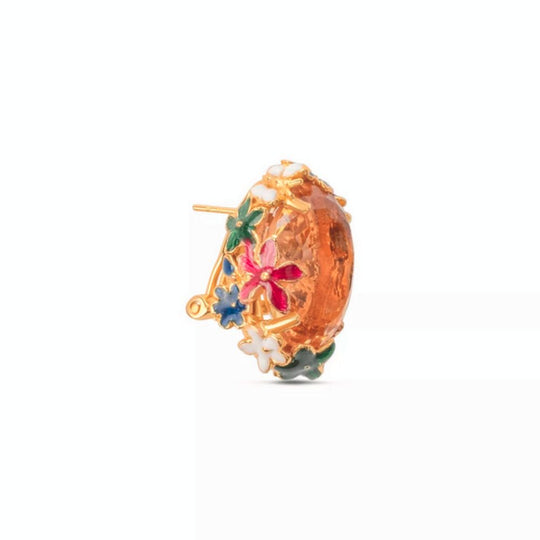 Moiseau Golden Bloom Citrine Stud Earrings 