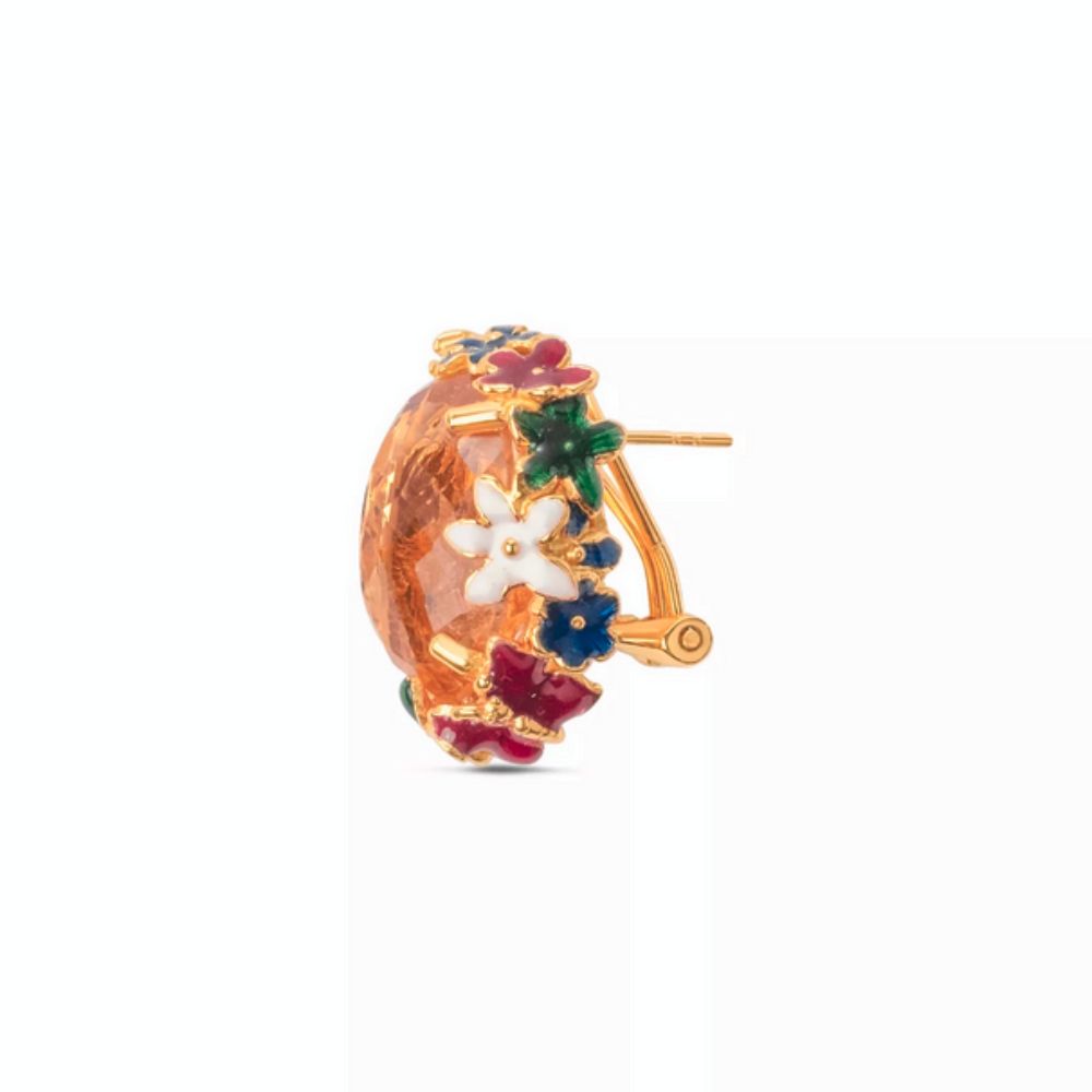 Moiseau Golden Bloom Citrine Stud Earrings 