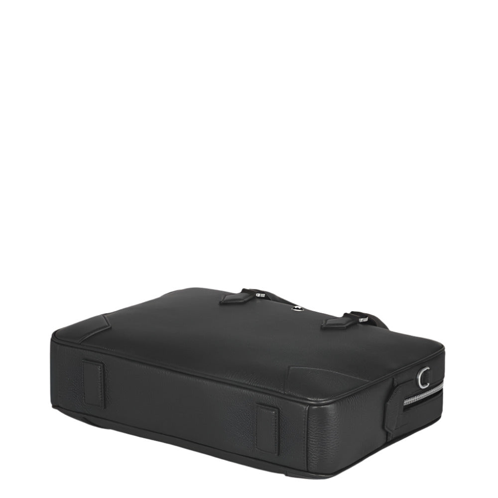 Montblanc Grain Leather Black Document Case with Removable Strap