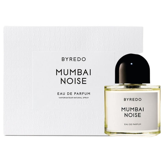 An EDP 100mL bottle of Mumbai Noise by Byredo along with its Box