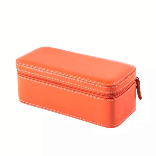Orient Crown Top Grain Leather Watch Case in Orange With Adaptive Cushioning OCW1116L on white Background