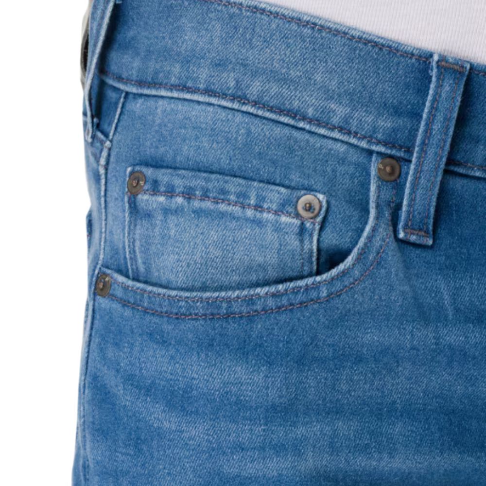 Close up view of Packet details of PAIGE Federal Kaufman Jeans