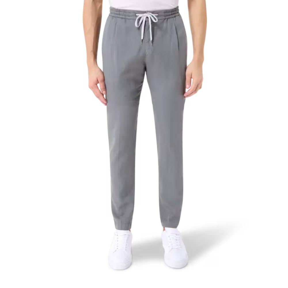 Model Showcasing PT TORINO Drawstring-Waist Cotton Joggers