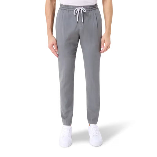 Model Showcasing PT TORINO Drawstring-Waist Cotton Joggers