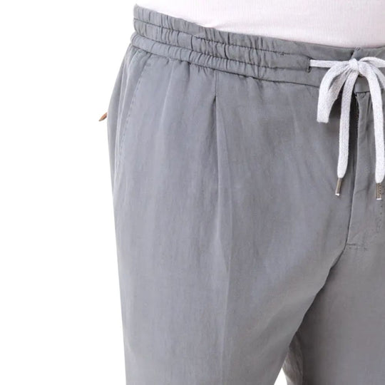 Close up view of waistline and Drawstring of PT TORINO Drawstring-Waist Cotton Joggers