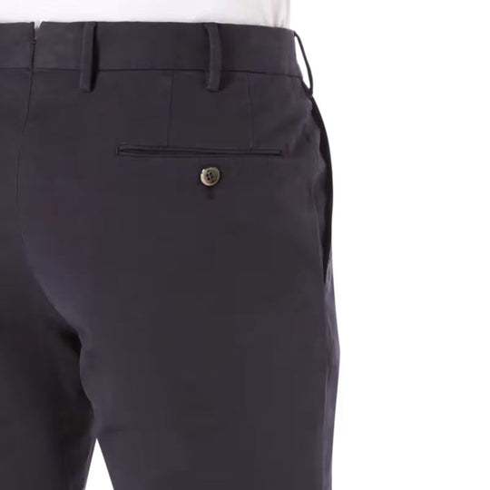 Close-up of the back pockets and waistband of PT TORINO Slim Flannel Anthracite Trousers