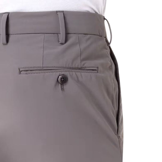 Close-up of the back pockets and waistband of PT TORINO Slim Flannel Green Trousers