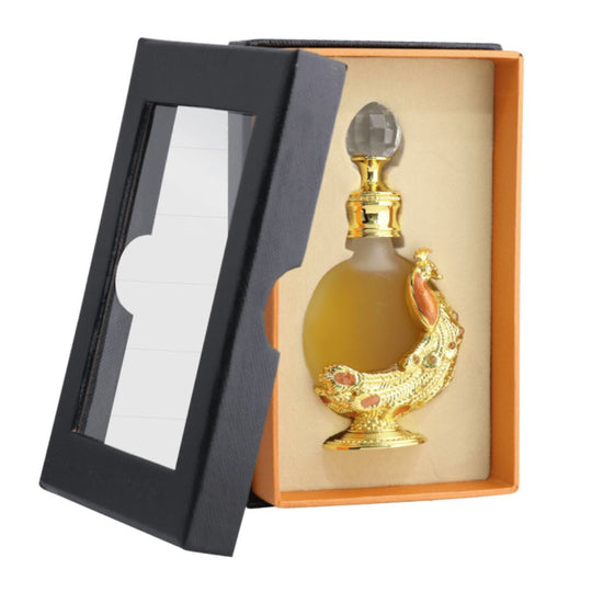 A CPO 12mL bottle of Peacock P003 Musk Oriental Oud by Taif Al Emarat in its Box