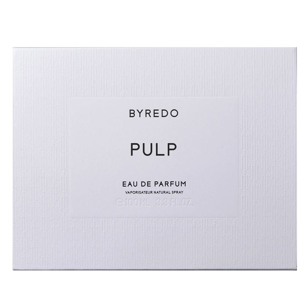 Box of EDP 100mL bottle of Pulp perfume by Byredo