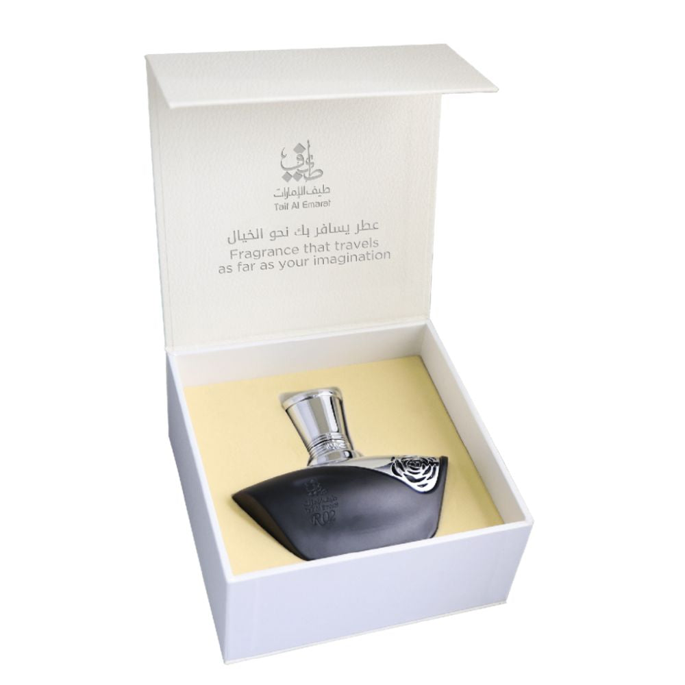 An EDP 60mL bottle of R02 perfume by Taif Al Emarat in its Box