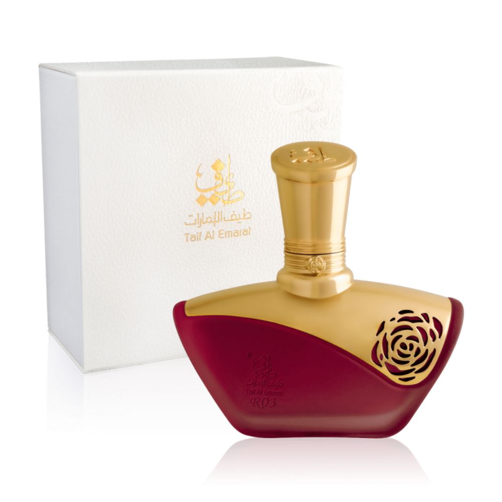 An EDP 60mL bottle of R03 perfume by Taif Al Emarat along with its Box