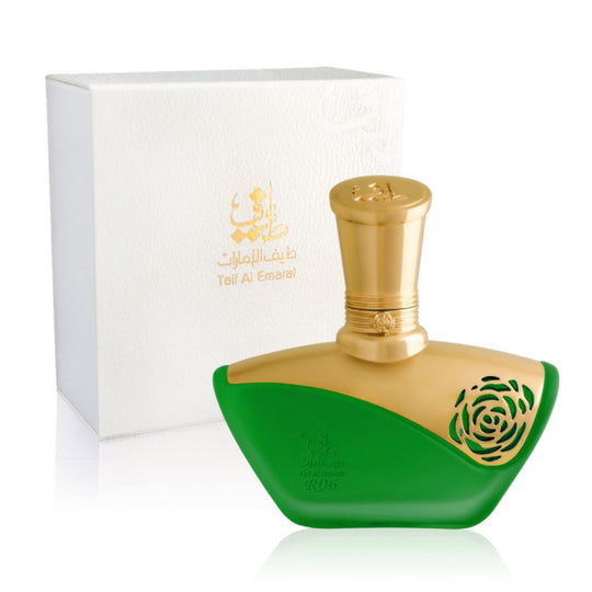 An EDP 60mL bottle of R06 by Taif Al Emarat along with its Box