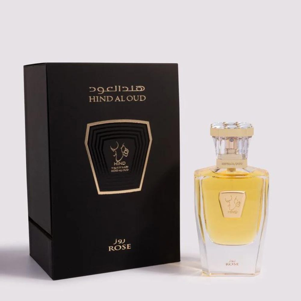 A 50mL parfum bottle of Rose Parfum by Hind Al Oud along with its Box