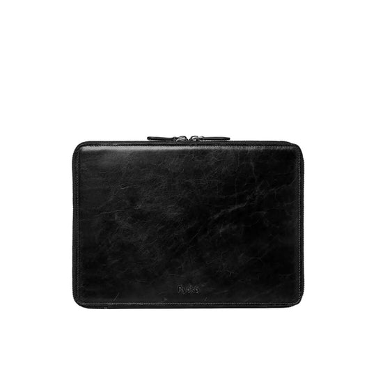Ryokō Mark Tech Handcrafted Japanese Leather Portfolio in Black with Tech and Document Storage
