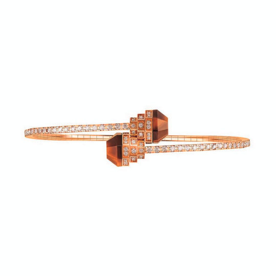 Samra Azm Yellow Gold Tiger Eye Bangle