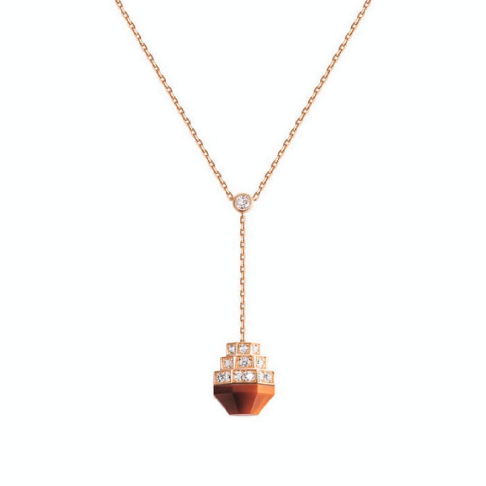 Samra Azm Yellow Gold Tiger Eye Necklace