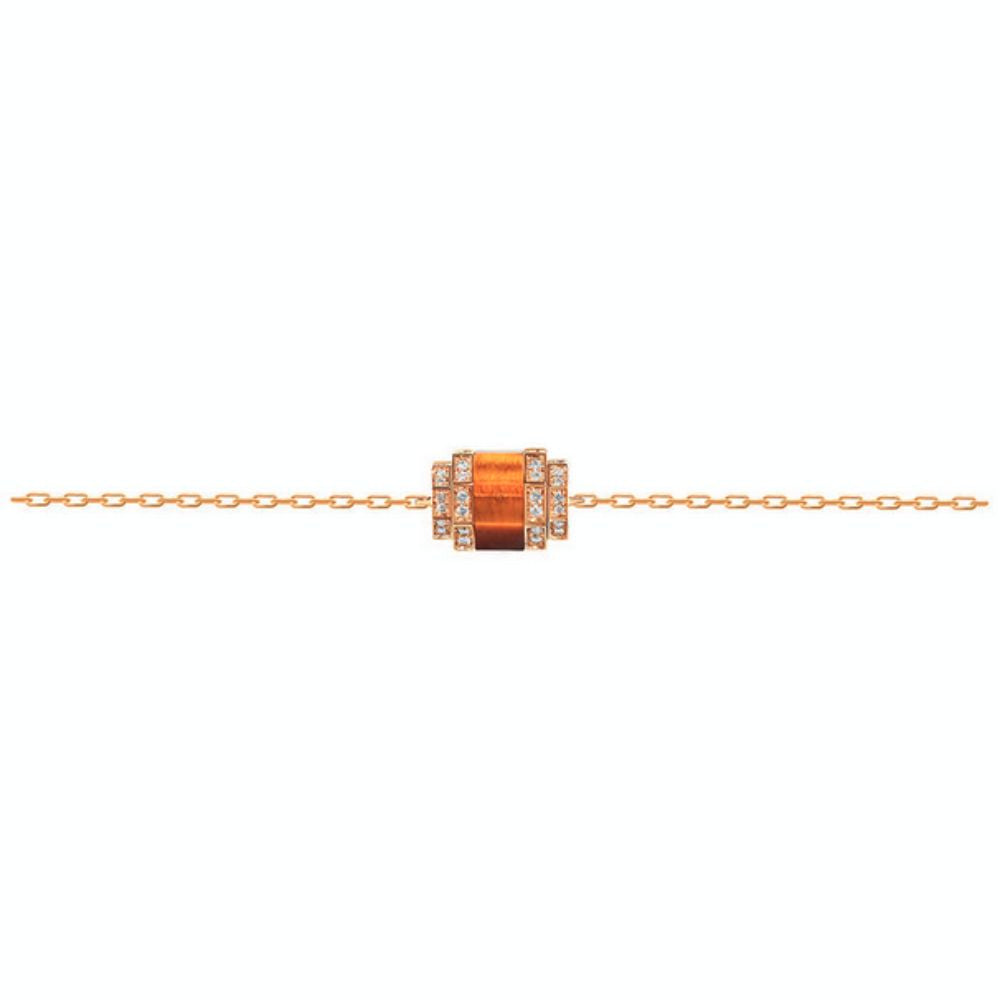 Samra Azm Yellow Gold Tiger Eye Single Bracelet