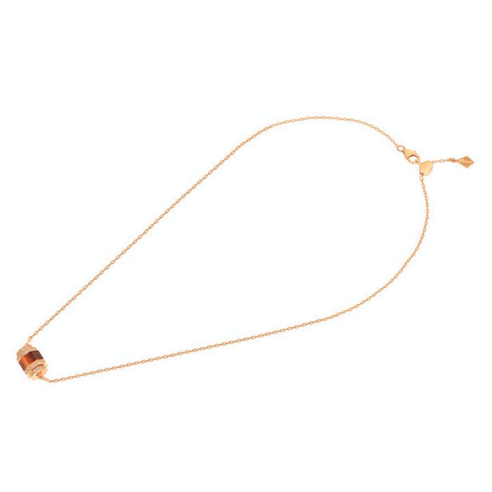 Samra Azm Yellow Gold Tiger Eye Single Necklace