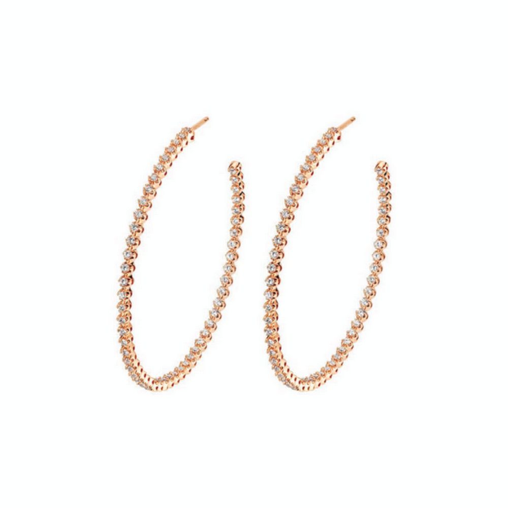 Samra Barq Yellow Gold Brilliant Diamond Large Hoop Earrings.
