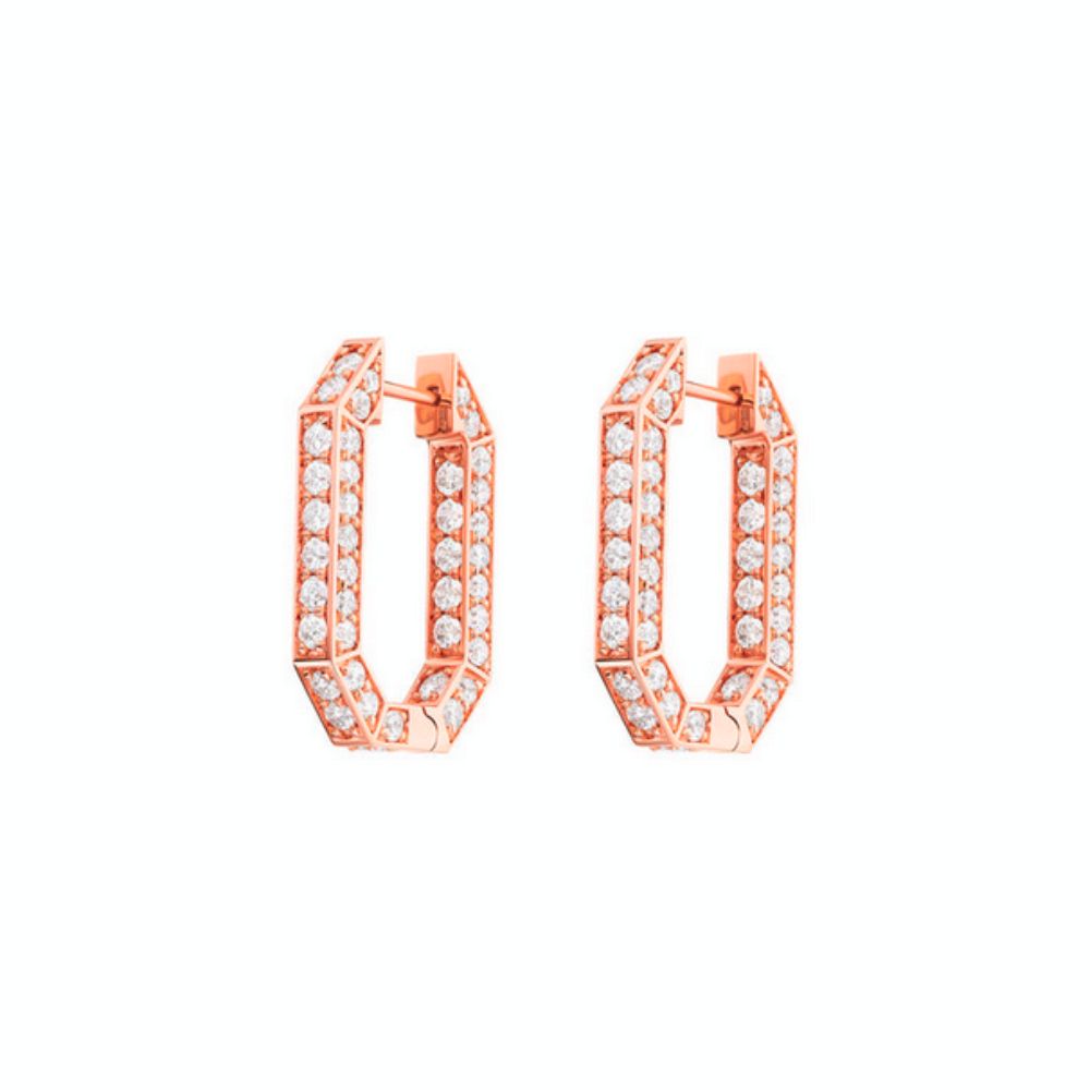 Samra Birwaz Turath Rose Gold Diamond Hoop Earrings