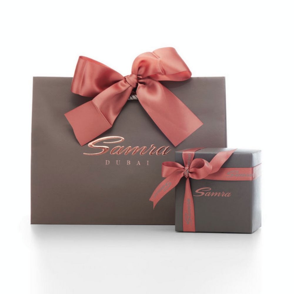 Gift Box of Samra Classic Butterfly Yellow Gold Turquoise Kids Dangling Necklace