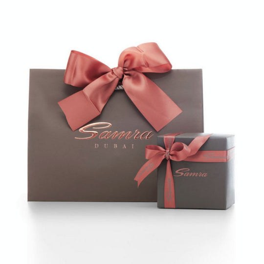 Gift Box of Samra Classic Butterfly Yellow Gold Turquoise Kids Dangling Necklace