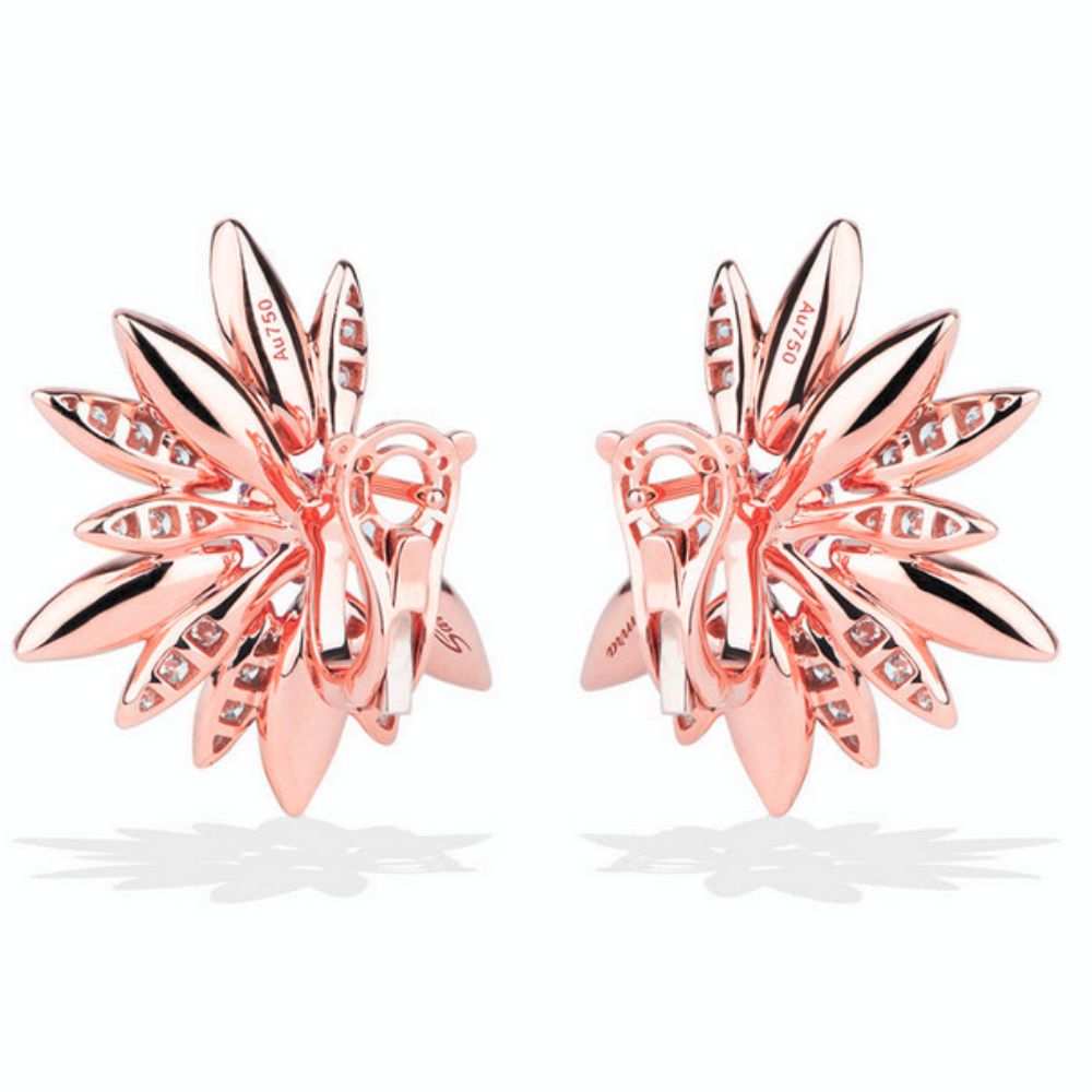 Samra Love Me Love Me Not Rose Gold Pink Sapphire Earring