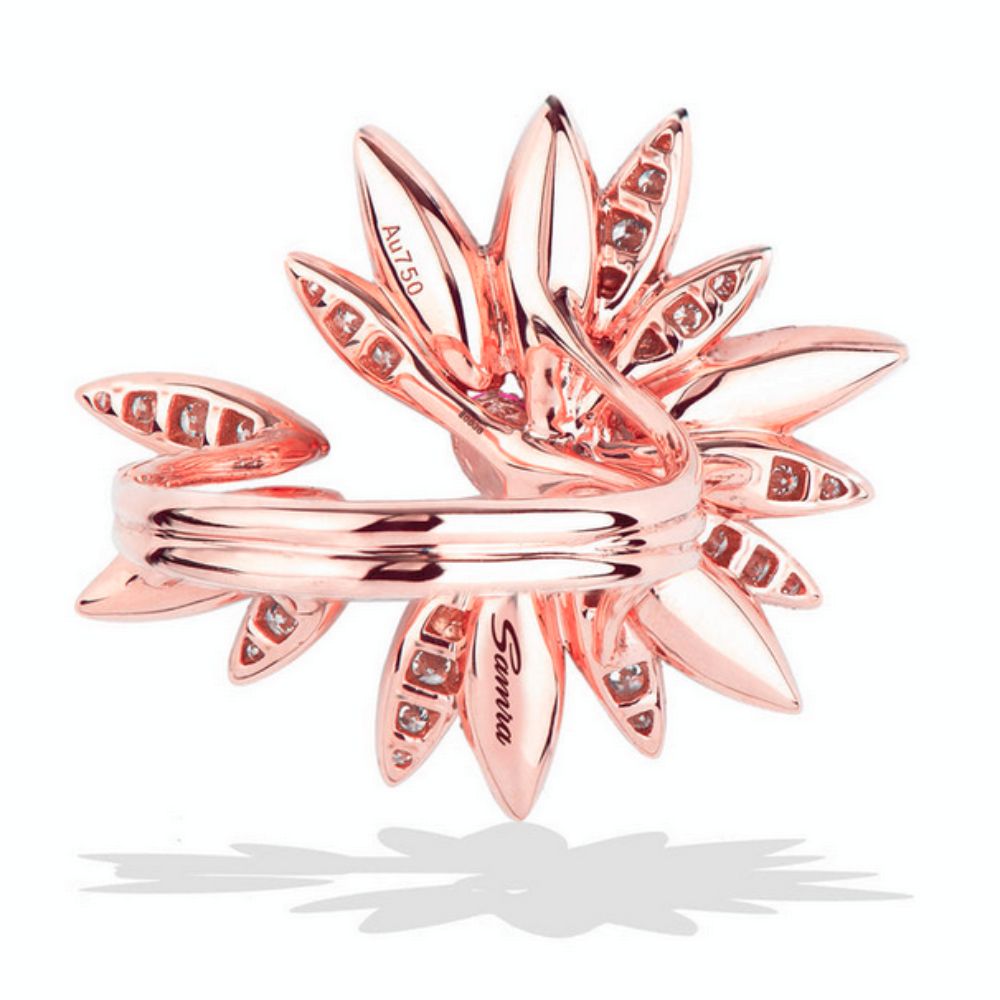 Samra Love Me Love Me Not Rose Gold Pink Sapphire Ring