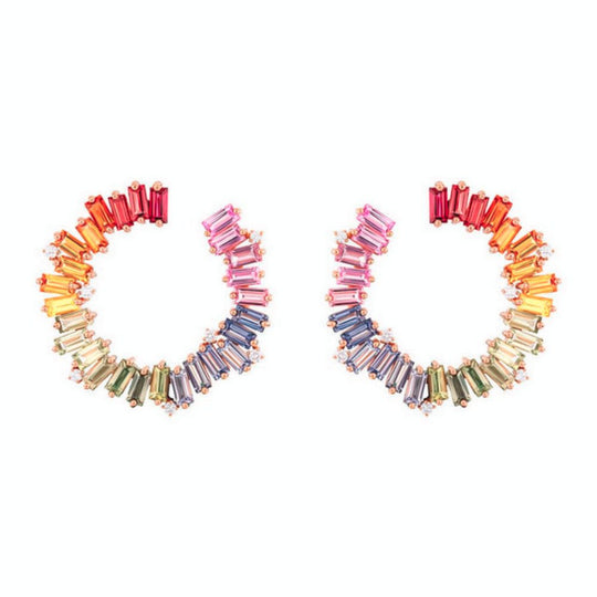 Samra Noor Rose Gold Sapphire Earring