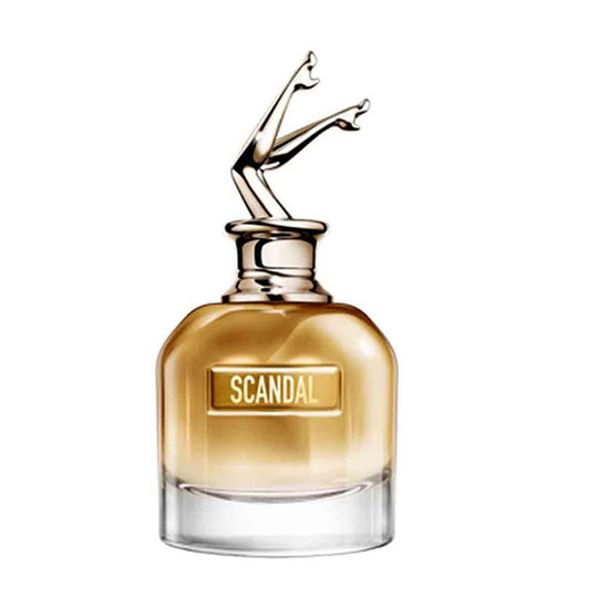 An EDP 80mL bottle of Scandal Gold by Jean Paul Gaultier