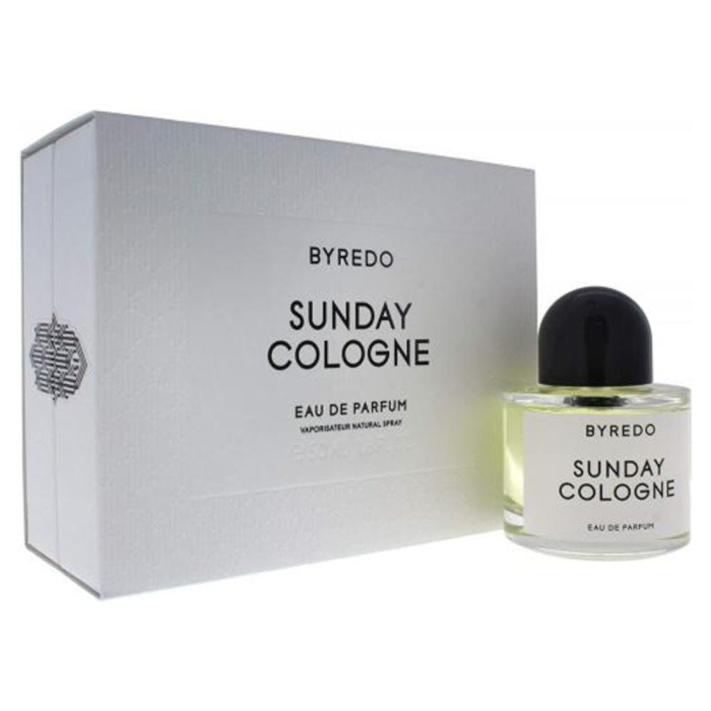 An EDP 50mL bottle of Sunday Cologne by Byredo along with its Box