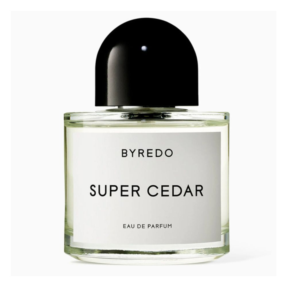 An EDP 100mL bottle of Super Cedar perfume by Byredo