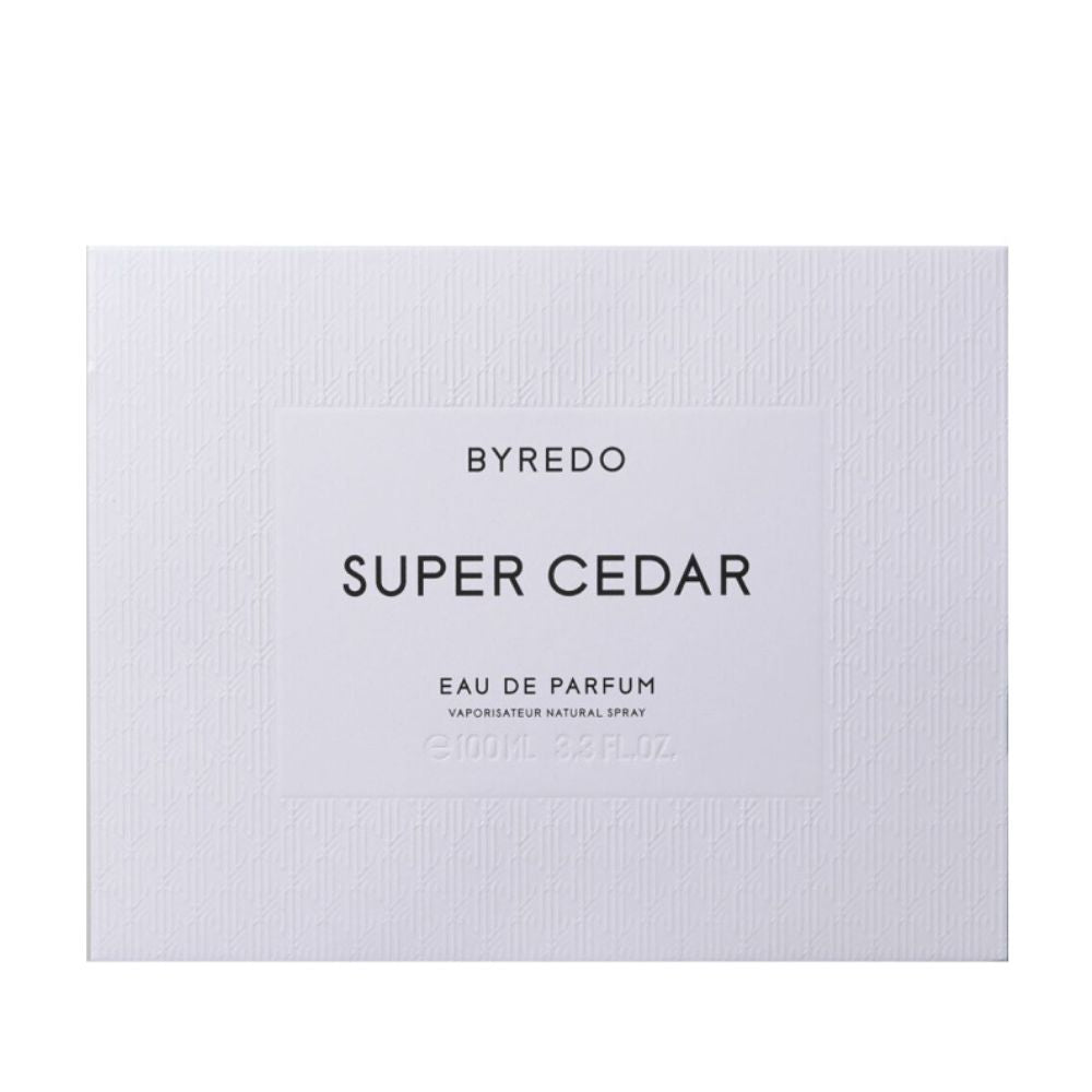 Box of 100mL EDP bottle of Super Cedar perfume by Byredo