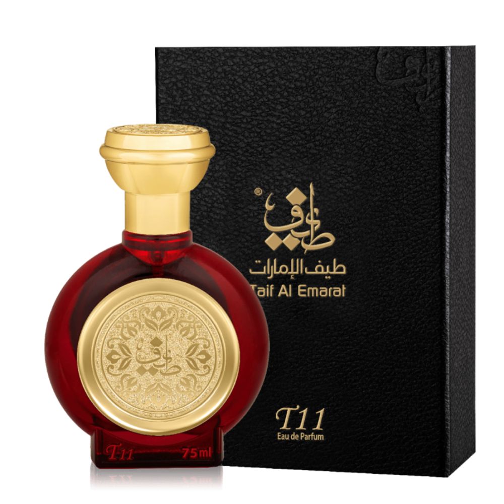 An EDP 75mL bottle of T11 perfume by Taif Al Emarat along with its Box