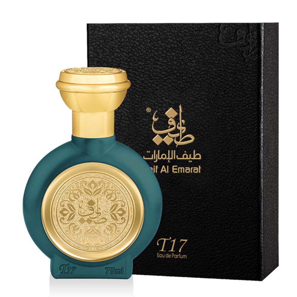 A  EDP 75mL bottle of T17 Tobacco Honey by Taif Al Emarat along with its Box