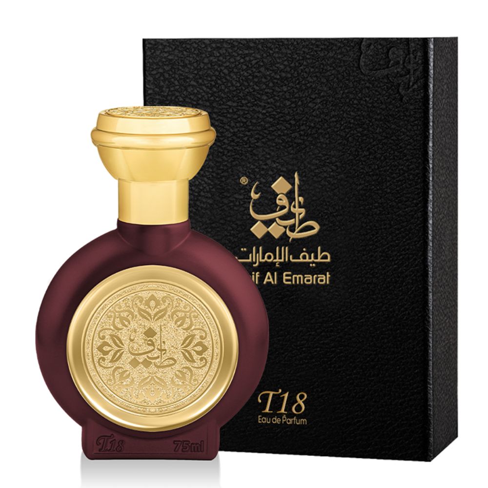 An EDP 75mL of T18 Lemon Musk by Taif Al Emarat along with its Box