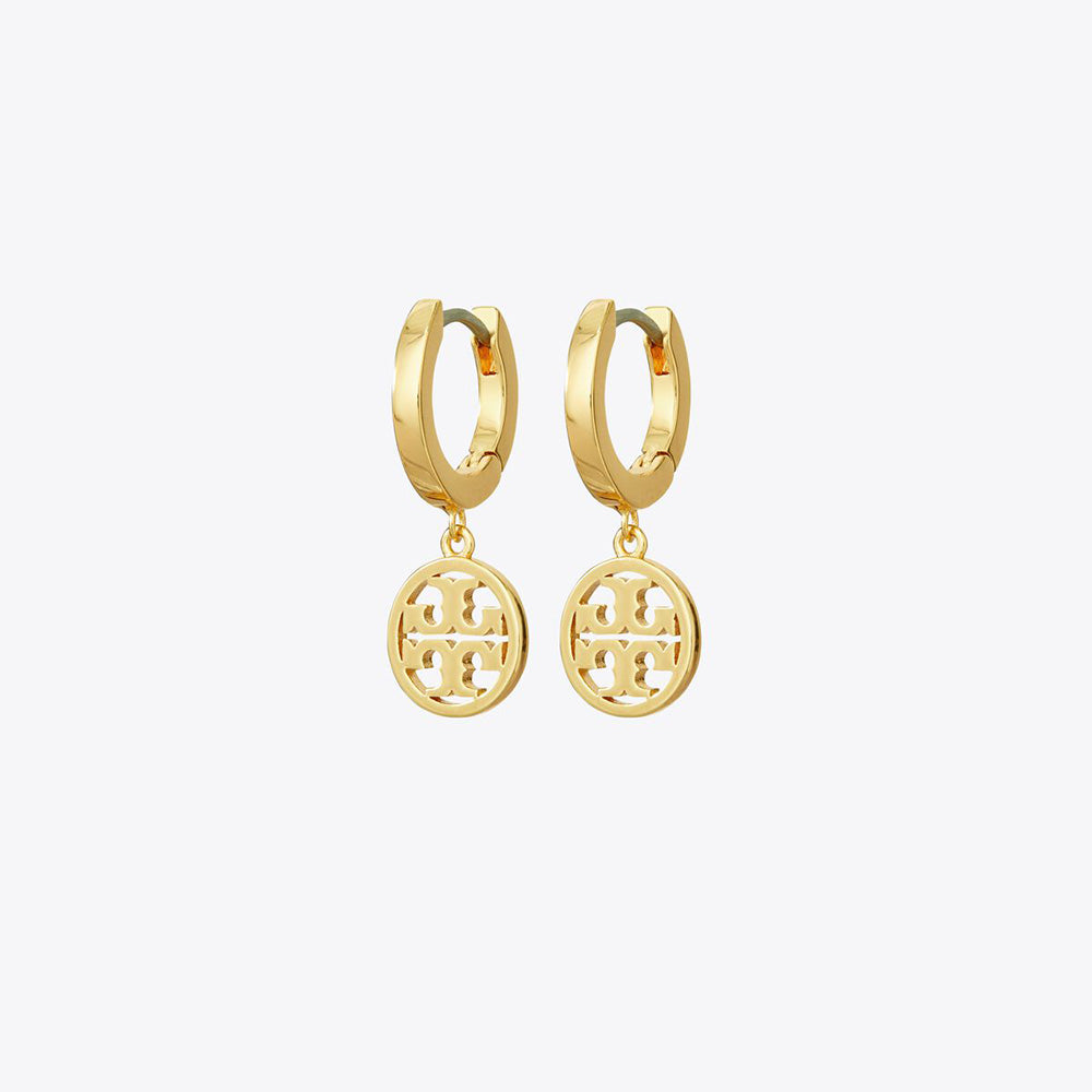 Tory Burch Gold Plated Miller Huggie Hoop Earrings