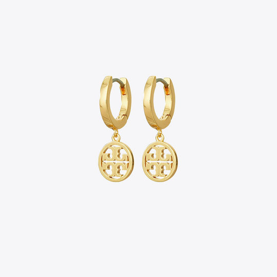 Tory Burch Gold Plated Miller Huggie Hoop Earrings