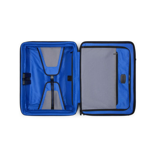 The Blue and gray interior of TUMI Iconic Alpha 3 Packing Case 