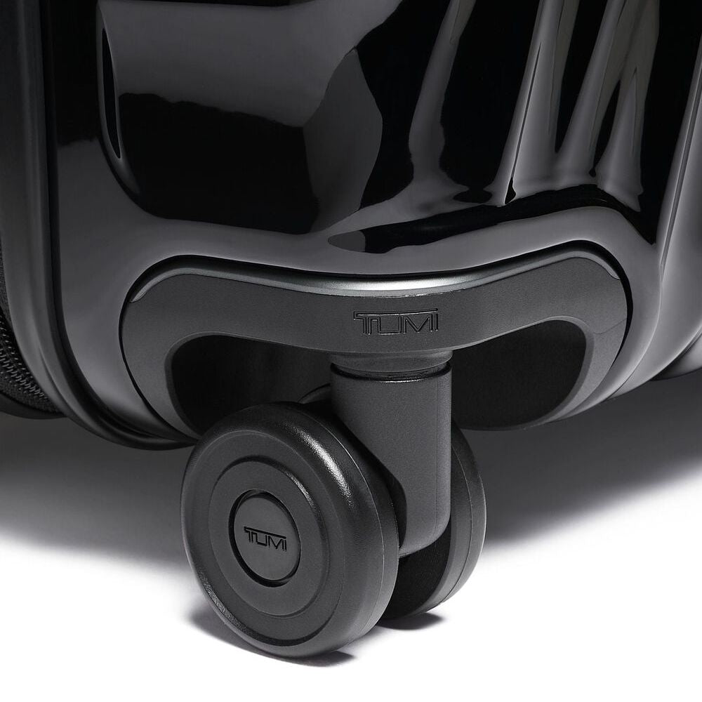 Close up of the wheel on TUMI Iconic Alpha 3 Packing Case: Model Number 139686-1596