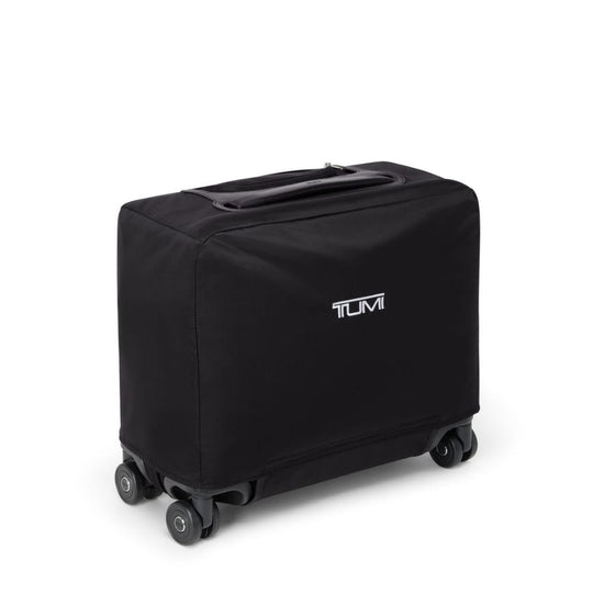 Black suitcase with TUMI logo on a white background