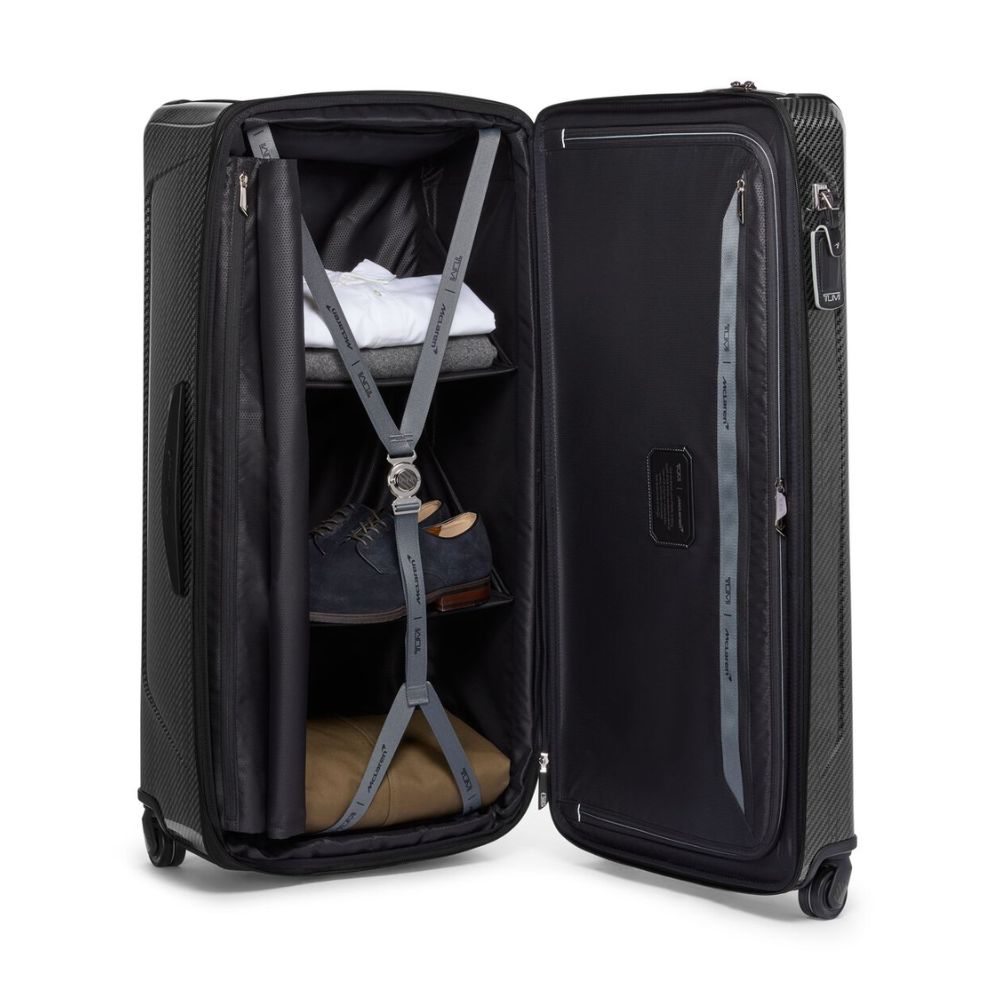 The inner compartments of TUMI McLaren Aero Rolling Trunk Model number: 158999-A888