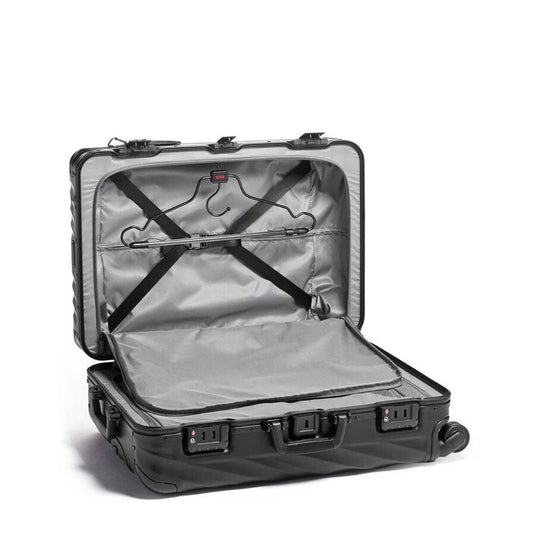 TUMI Iconic 19 Degree Black Aluminum Packing Case: Model 98821-1776 with its lid open