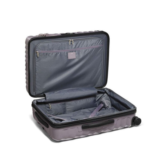 Open suitcase on a white background