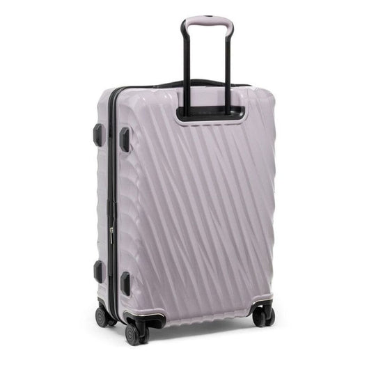 Lavender color TUMI 19 Degree Expandable Case 139685-1596 with a black handle on a white background