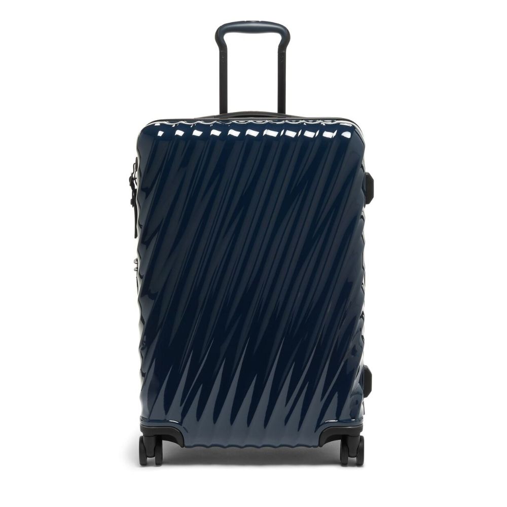 Navy blue TUMI 19 Degree Expandable Case on a white background