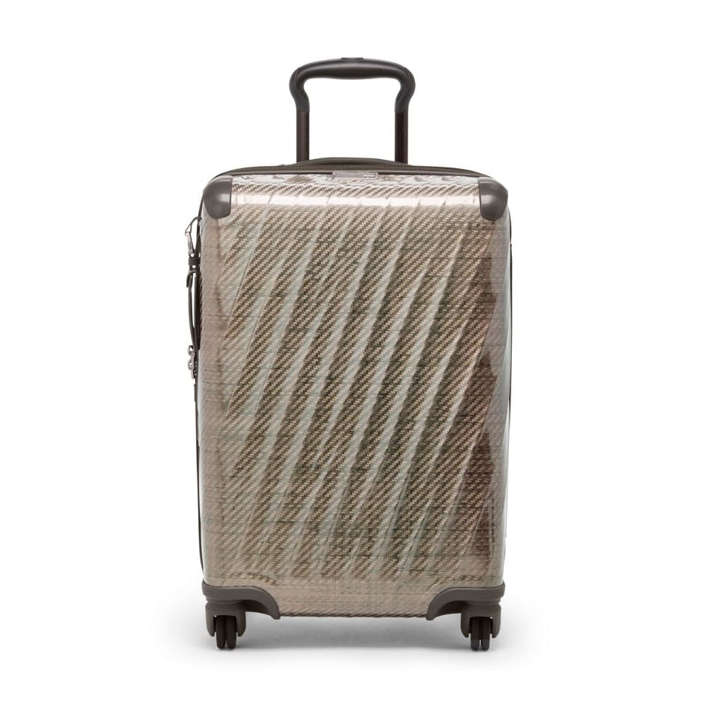 Patterned suitcase on a white background