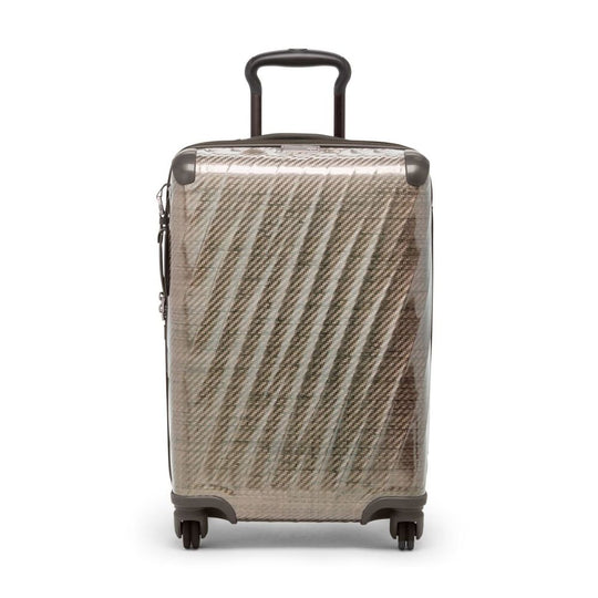 Patterned suitcase on a white background