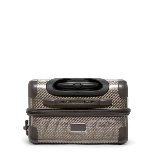 Small suitcase with a carbon fiber pattern on a white background