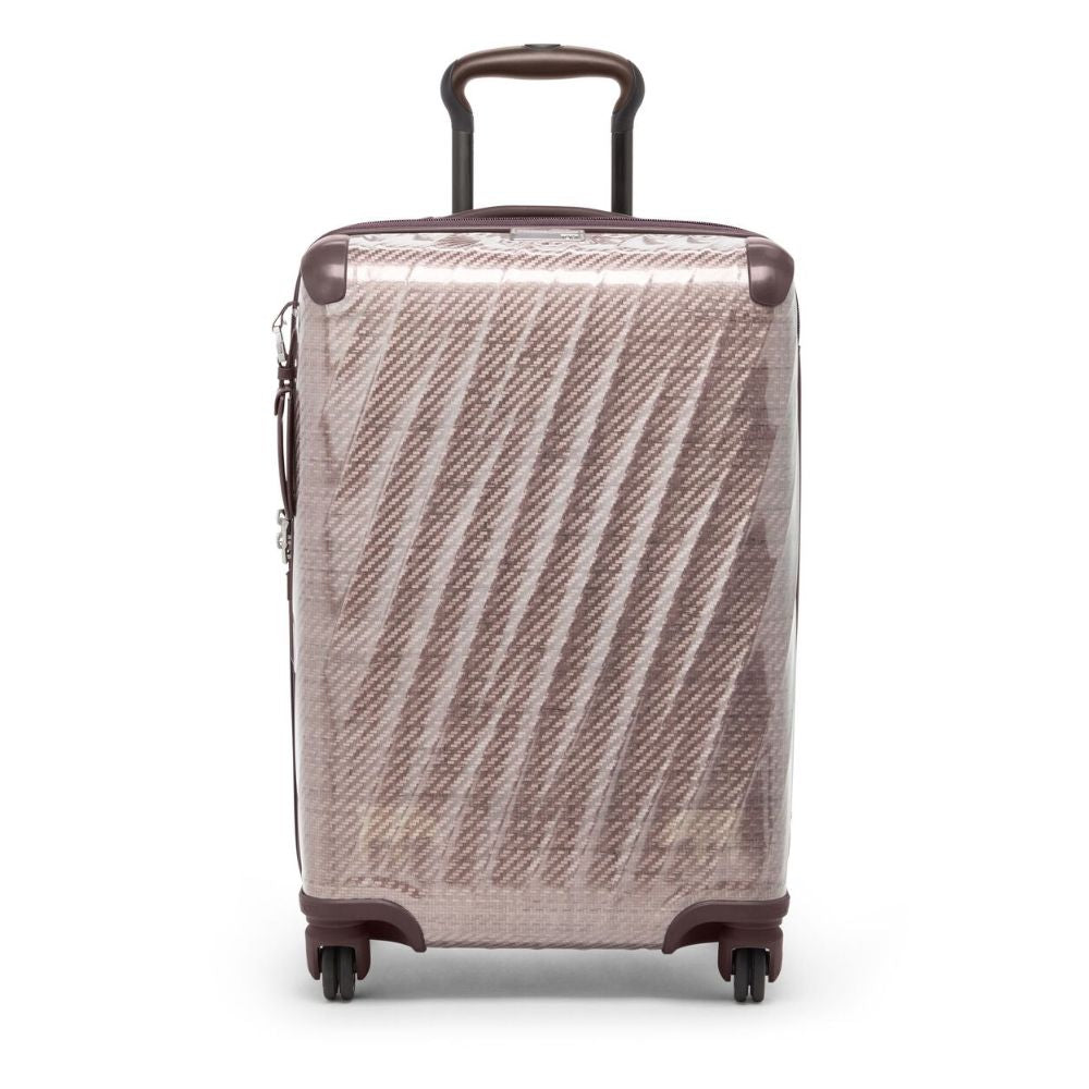 Patterned suitcase on a white background